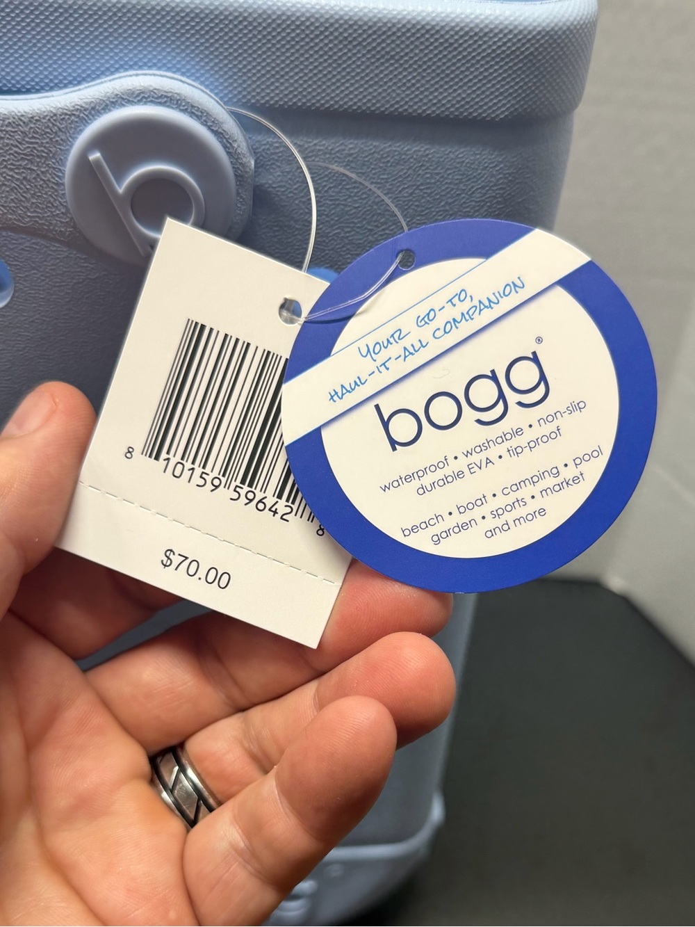 NEW Bogg Bag Baby Bogg Blue Skies Tote NWT Waterproof Beach Pool Travel - Picture 5 of 7